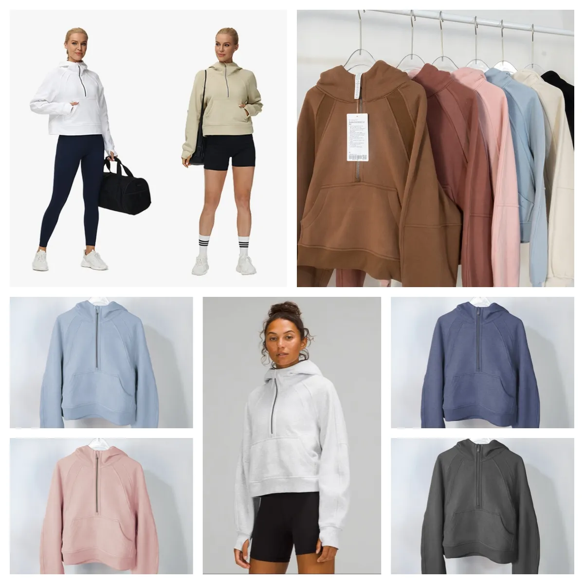 Scuba New Look Top Hot-Spelling Wome Overized Half Zip Up Blushirts Długie rękawie pullover modne bluzy modowe swobodne jesienne topy