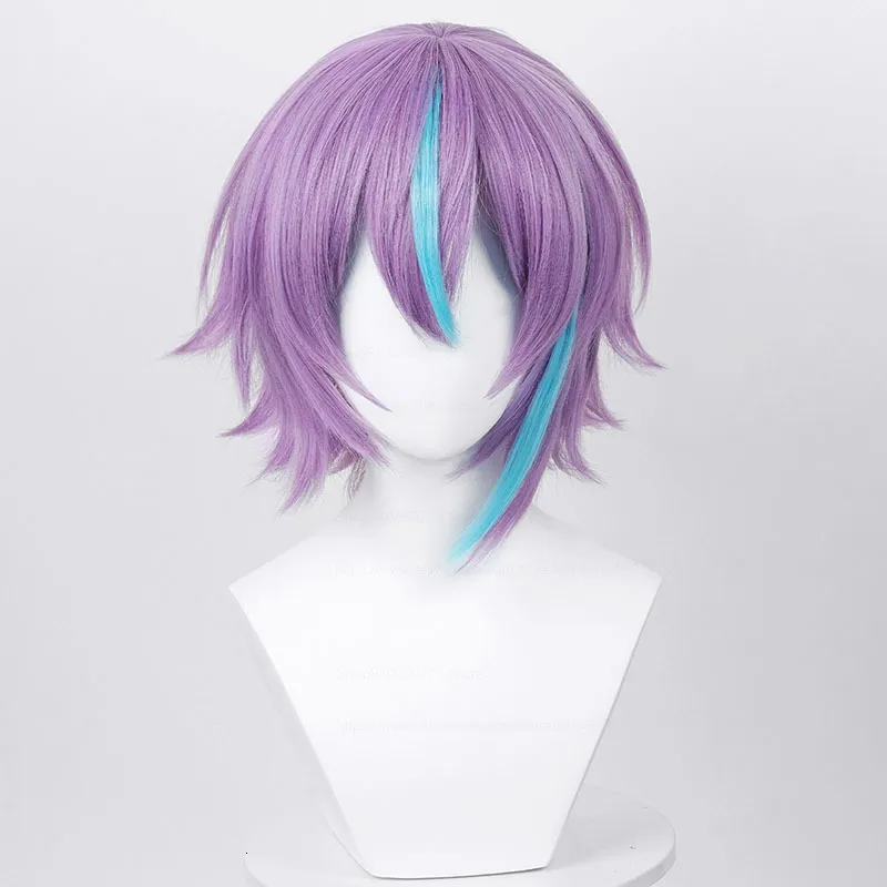 Aoyagi Cosplay Perücke – Blau Lila, Atmungsaktiv, Für Halloween & Party