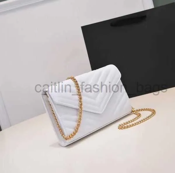 Sacos Woc Chain Designer Mulheres Mão Bolsa Original Caixa Genuína Couro II Envelope Flap Fechamento Magnético Preto Yslii Bag Designer Bag Caitlin_fashion_bagss6