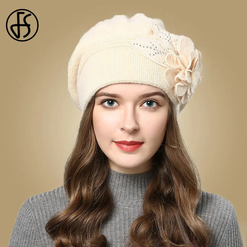 Casquette Femme Hiver - Béret Chapeau d'hiver Bonnet Tricoté Chaud