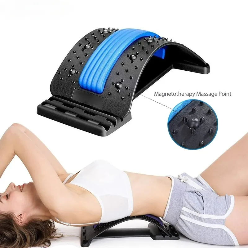 Back Massager Bårmagnetoterapi Massage Tools Stretch Fitness Lumbal Support Relaxation Spine Pain Relief 230904