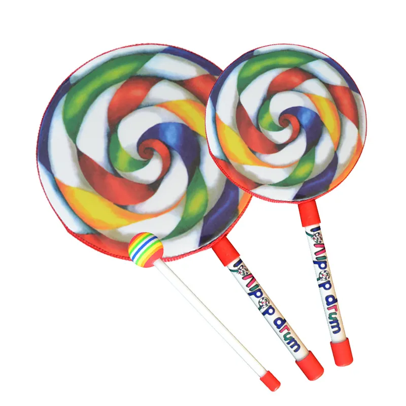 Tambour de tambour à main lollipop avec du tambour percussion musicale instrument de jouets éducatifs pour ktv fête pour enfants