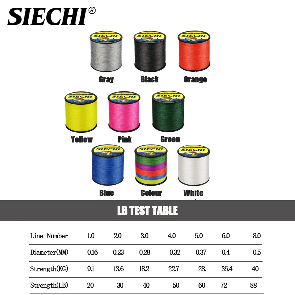 SIECHI 8 Strand PE Braided Fishing Line Multifilament Rope For 1000M, 500M,  300M Meters Peche Carpe Wire 230904 From Fan06, $15.86