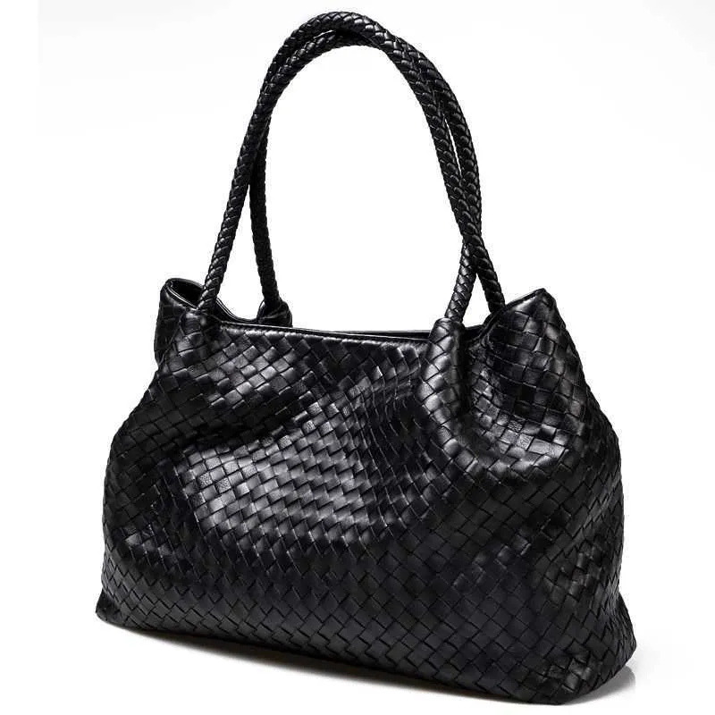 Luxury Bag Bottga Vene Sheepskin 2023 New Bag Women's Woven Handväska Big Bag Fashion Celebrity Women's Bag True Leather Shoulder Bag x