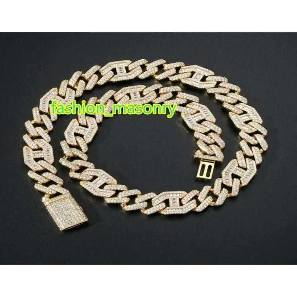 Ny modedesign 15mm Prong Cubic Zirconia Cuban Link Chain Choker Halsband Bling Men039S Hip Hop Iced Out CZ Rapper Chains J8256590
