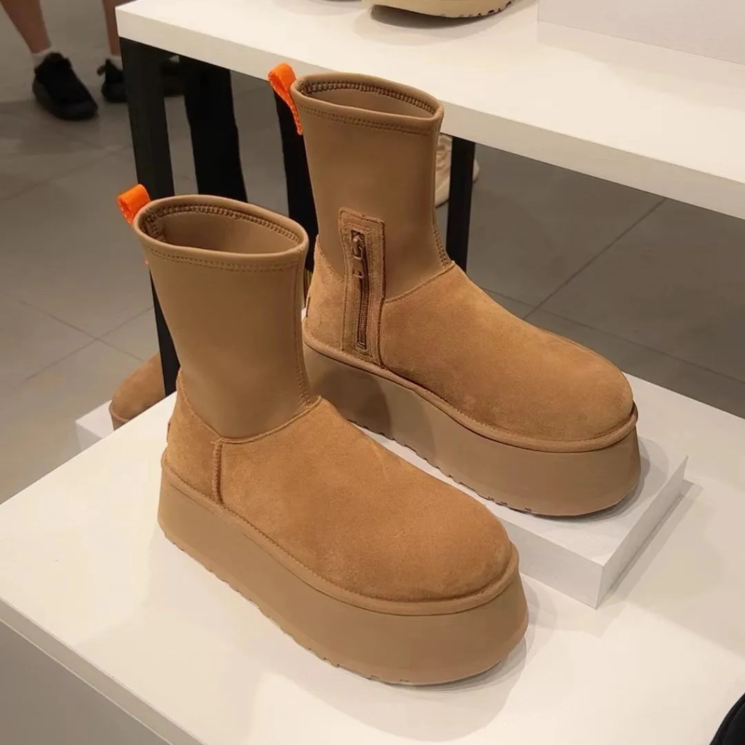 Australien designer snöstövlar ug kvinnor vinterplattform boot päls flaskor ankel ullskor fårskinn äkta läder klassisk märke avslappnad utanför 10A