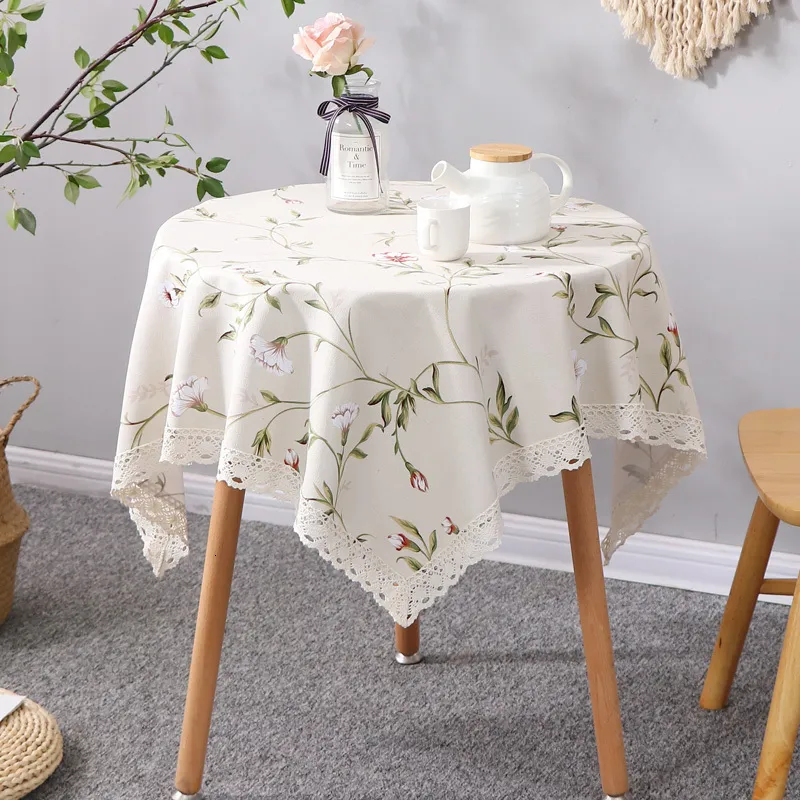 Tkanina stołowa okrągłe stół tkaniny domowy w amerykańskim stylu małe świeże Ins Floral Dining Runing 230904