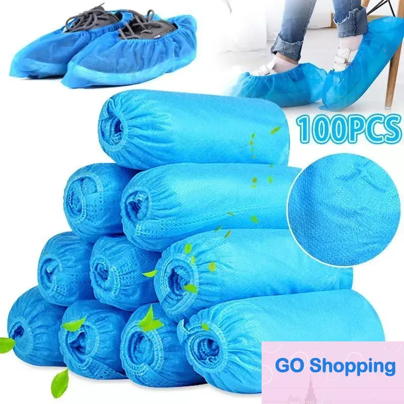 Simple Disposable Shoe Covers Indoor Cleaning Floor Non-Woven Fabric Overshoes Boot Non-slip Odor-proof Galosh Prevent Wet Shoes