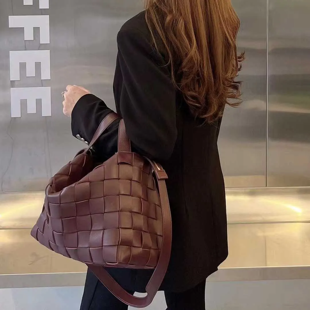 7A Women Handbags BVs New Bowling Sheepskin Woven One Shoulder Handheld Crossbody XUBHZ