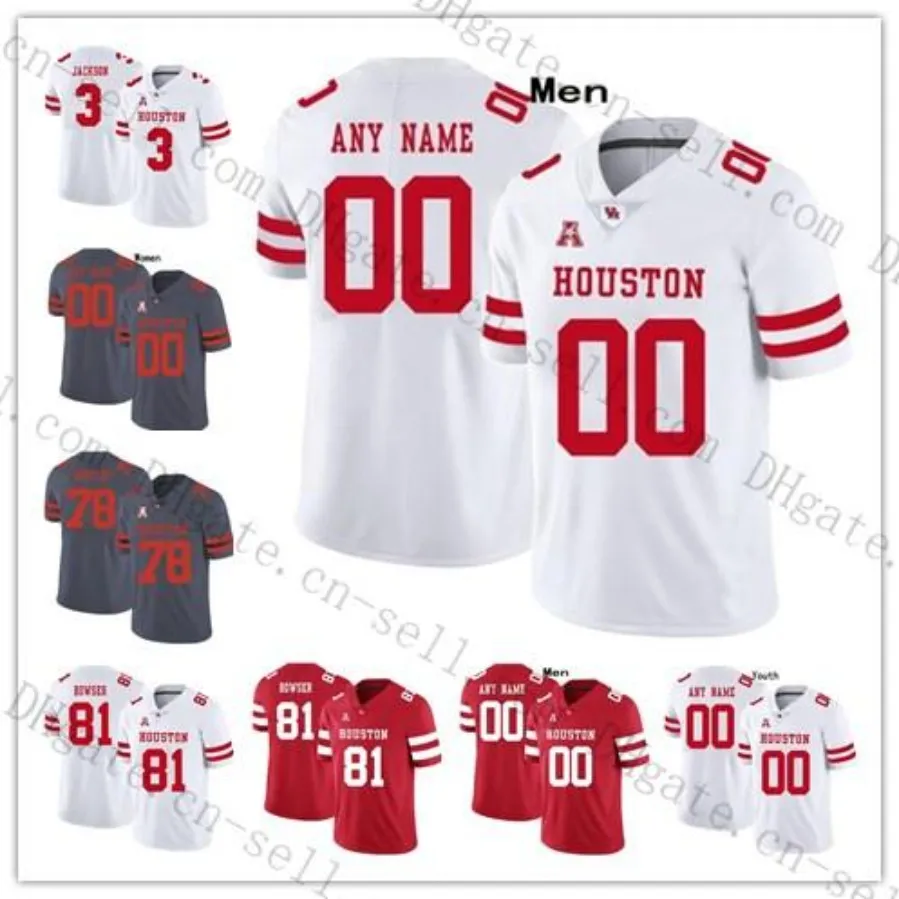 Houston Cougars 7 Case Keenum Custom Dowolne nazwisko dowolne numery Mens Women Youth College Football Andre Ware 10 Ed Oliver Jersey