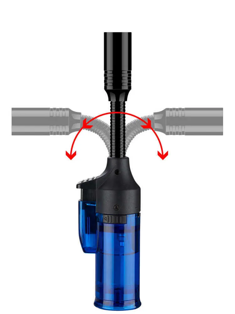 360-degree adjustable direction lighter, aerated, windproof and fireproof transparent visible No Gas hose lighter DF22