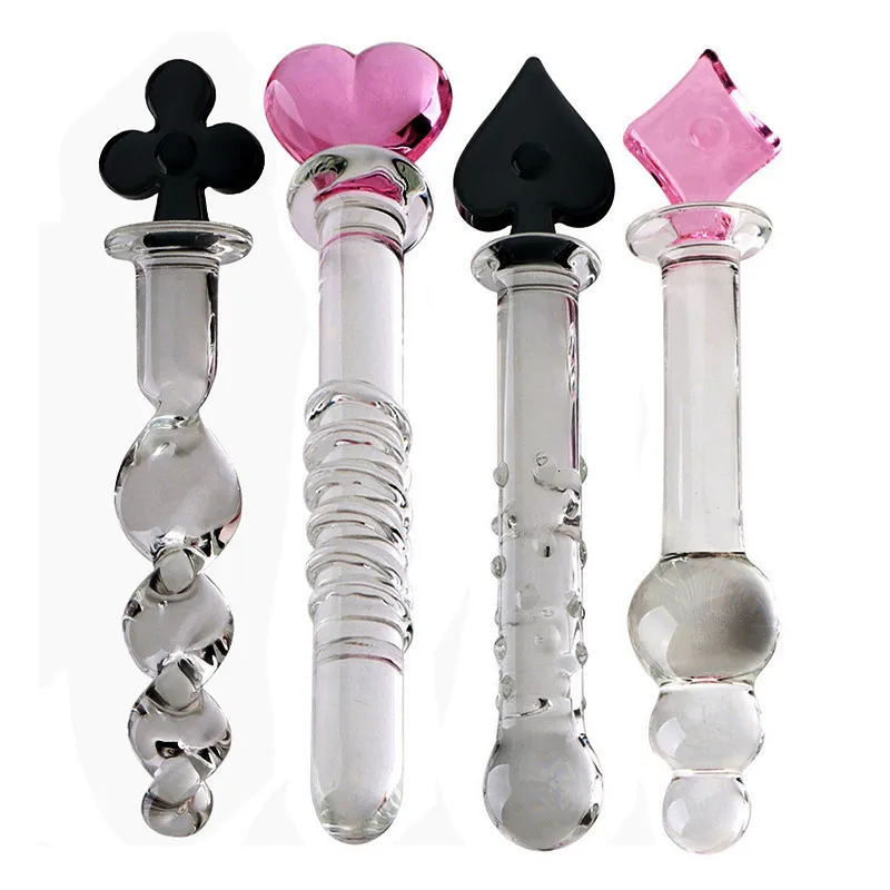 Anal Toys Bead Crystal Glass Plug Love Magic Wand Novel Design Massage Stick Simulation Dildo Adult Sex Men and Women 230904