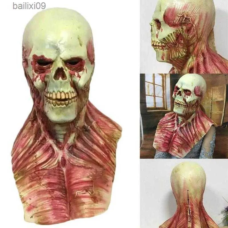 Party Masks Bloody Zombie Mask Halloween Scary Masks Party Cosplay Skull Devil Horror Masque Masquerade Mascara Ghost Terror Masker Latex T230905