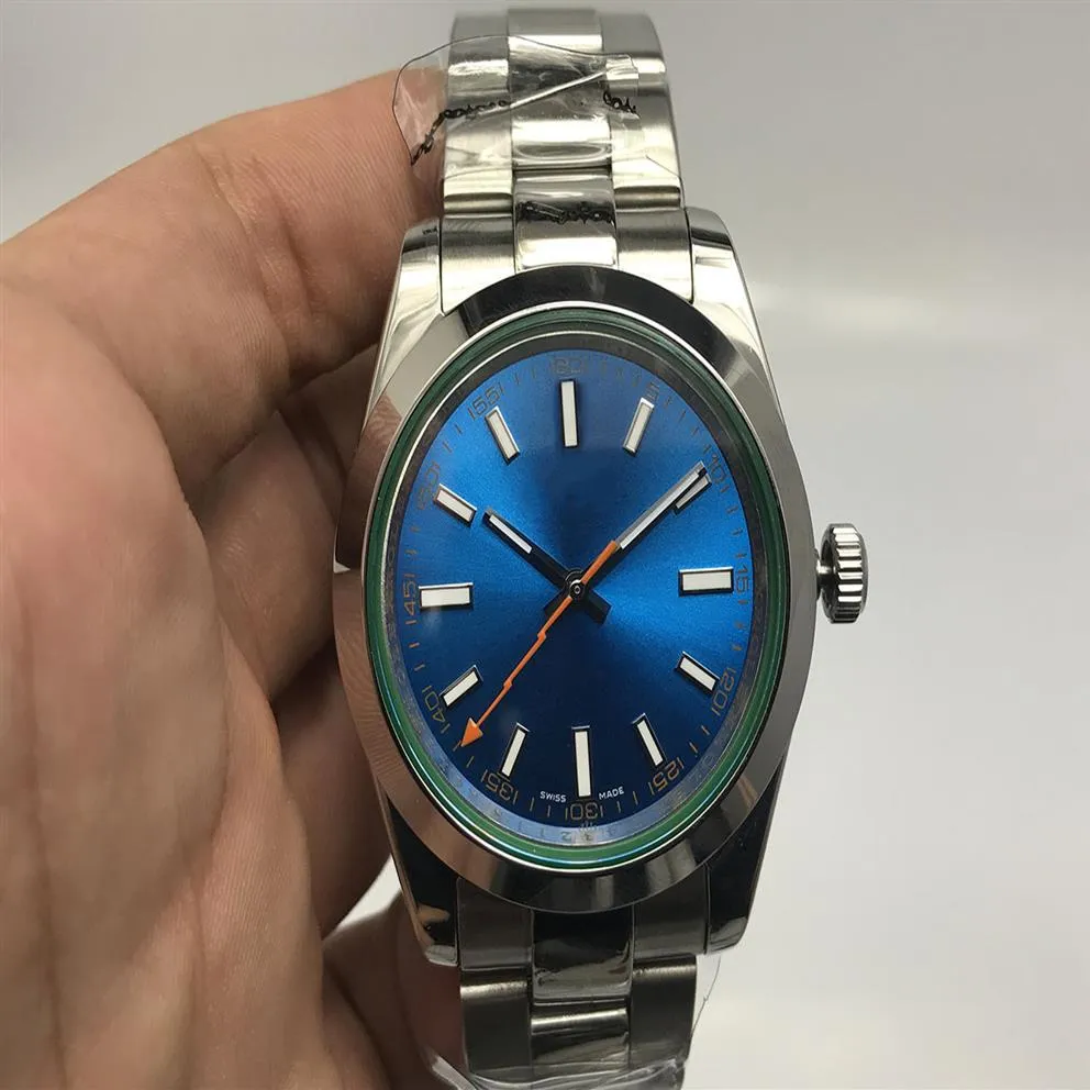 Orologi da uomo Movimento meccanico a carica automatica 1164GV Quadrante blu Vetro zaffiro Chiusura pieghevole con corona nascosta Orologi da uomo 40MM180K