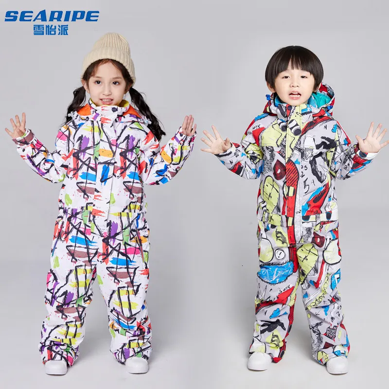 Skiing Suits Set Ski anak anak pakaian olahraga Snowboarding kerja tahan angin dan air hangat anak laki laki perempuan luar ruangan 230905