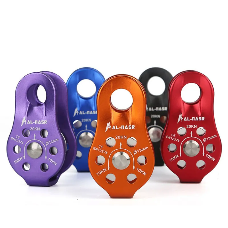 thumbnail image 2 of 20kn Aluminum Alloy Fixed Rope Climbing Pulley Outdoor Camping Hiking Escape Rescue Tool Sale 2 of 14