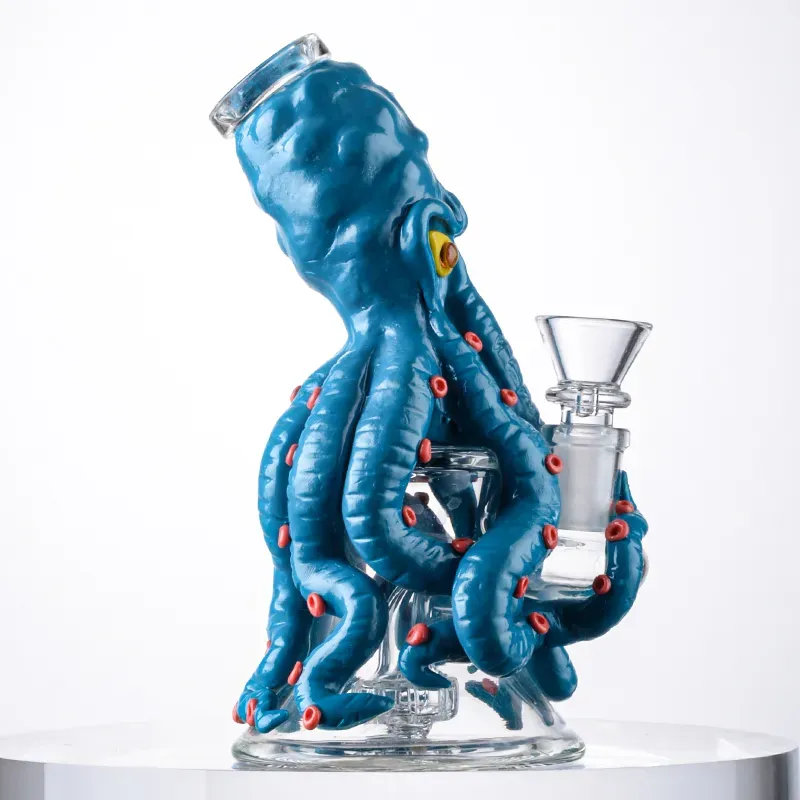 Unique Hookahs Octopus Glass Bongs Eyes Teeth Style Water Pipes Halloween Showerhead Perc Percolator Oil Dab Rigs In Stock Ready To Ship