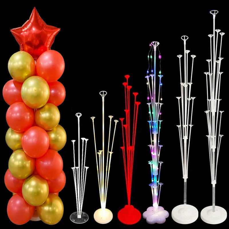 Autres fournitures de fête d'événement 12 Set Confetti Ballons Stand Colonne Support Ballon Gule Dot Baby Shower Enfants Anniversaire Eid Décorations de mariage 230905