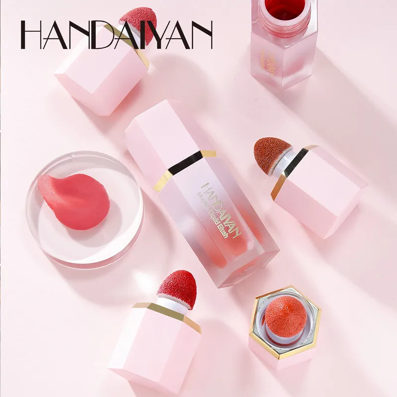 DHL free Handaiyan mousse cream liquid blush makeup 4pc/set