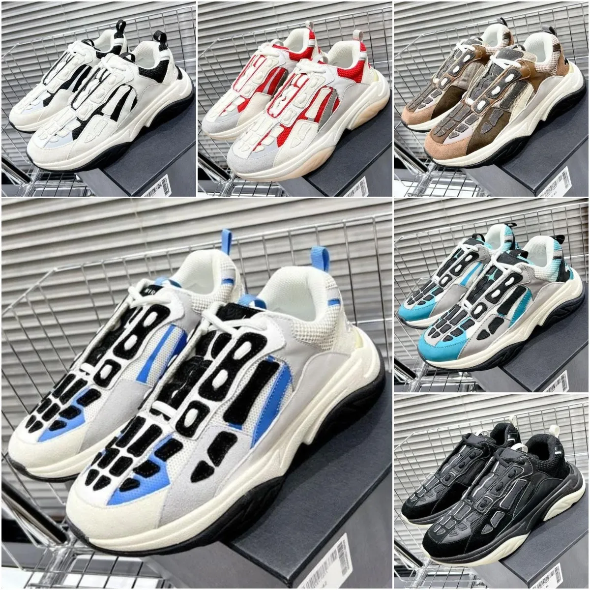 Bone Runner Sneaker Designer Skel Skeleton Shoes Mujeres Hombres Deportes Zapatos casuales Zapatillas retro al aire libre Tamaño de calidad superior 35-45