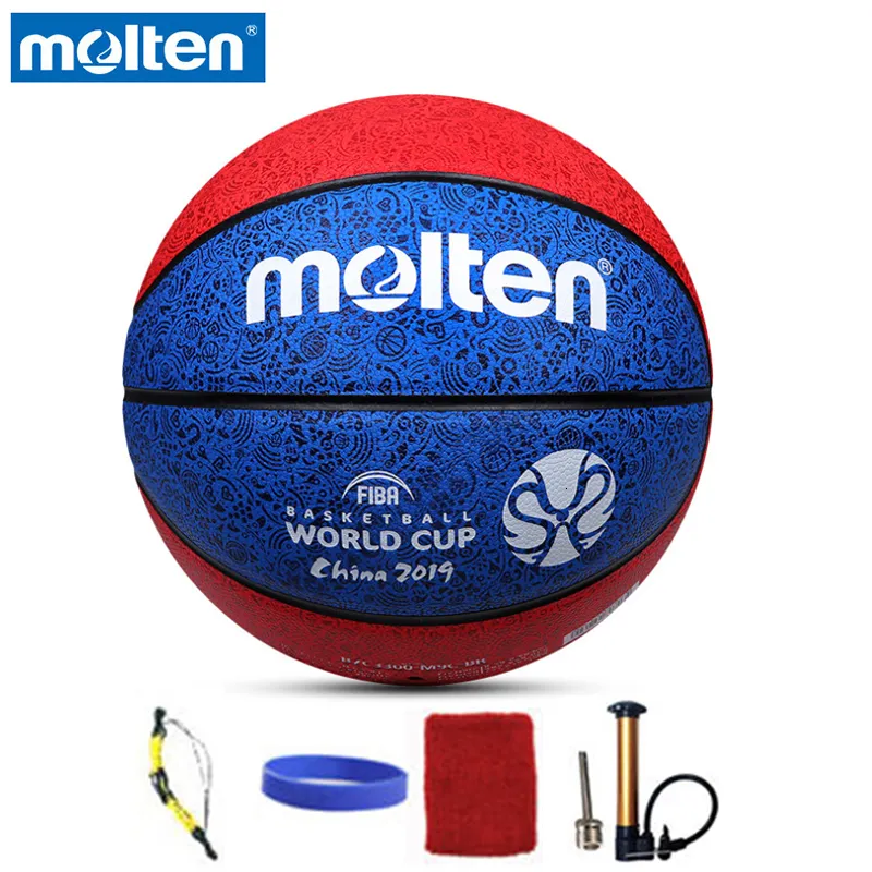 Ballen Bola Basket Molten Asli B7c3300baru Bahan PU Cair Kualitas Tinggi Ukuran Resmi 7 Gratis Pengiriman 230905