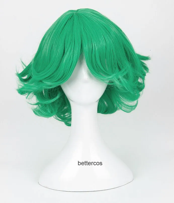 cosplay شعر مستعار واحد لكمة رجل senritsu no tatsumaki cosplay wig green مجعد الشعر مقاوم للحرارة الشعر الاصطناعية wig cap 230904