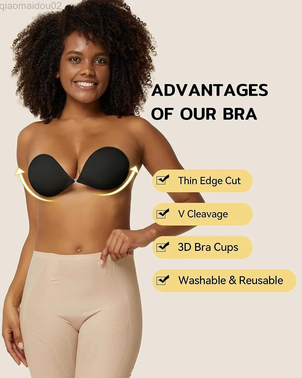 Bras Niidor Adhesive Bra Strapless Sticky Invisible Push Up Sile