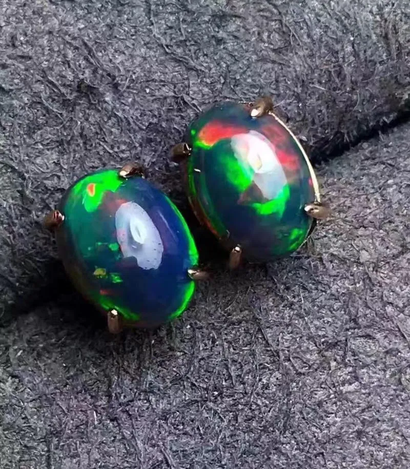 Stud Earrings Classic Natural And Real Fashion Black Opal Earring Nature 925 Sterling Silver Fine Jewelry