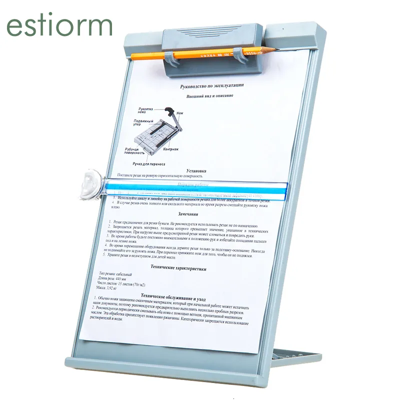 Lagringshållare rackar Desktop Document Holder för att skriva skrivbord Kopieringshållare med justerbart klipp A4 Dokumentläsningsstativ Pappers Kopieringshållare 230905