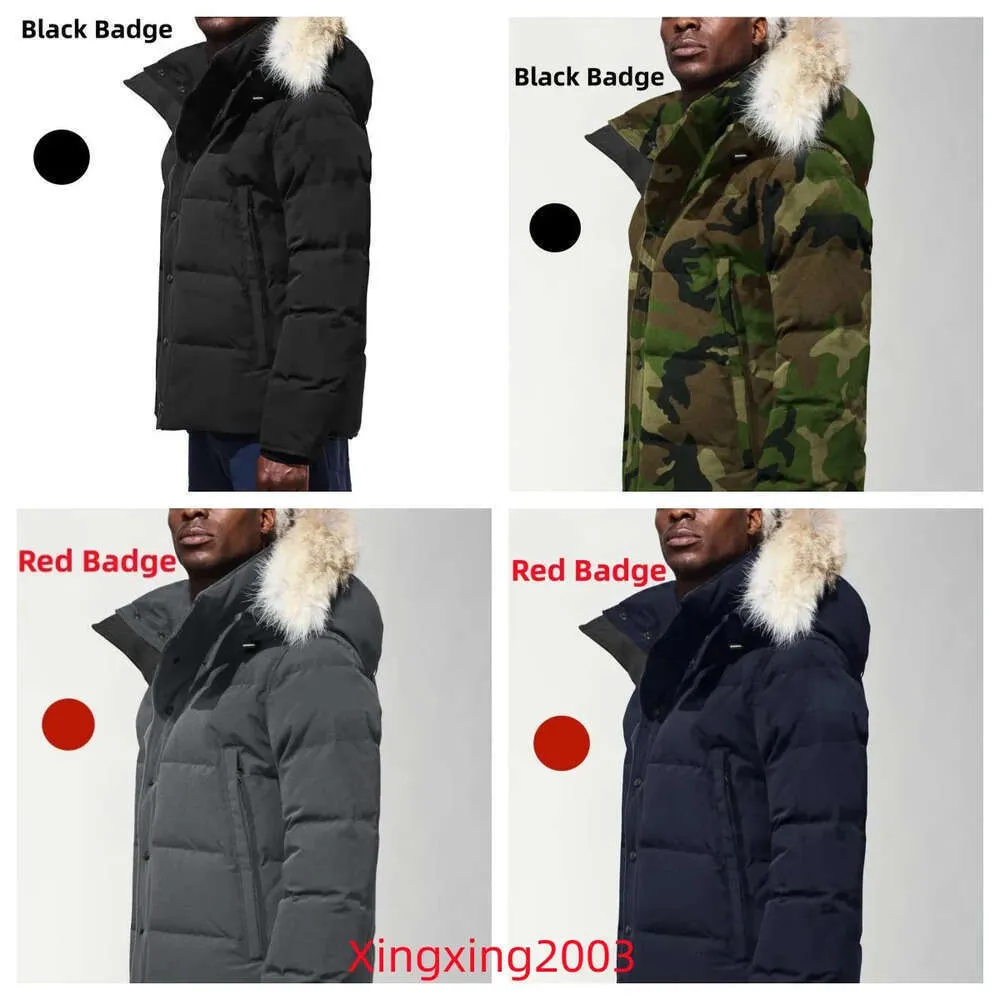 المصمم رجال أسفل السترات الحمراء السوداء العلامة السوداء Homme Jassen Winter Parka Big Fur Withed Outerwear Chaquetas Puffered Manteau Jacket