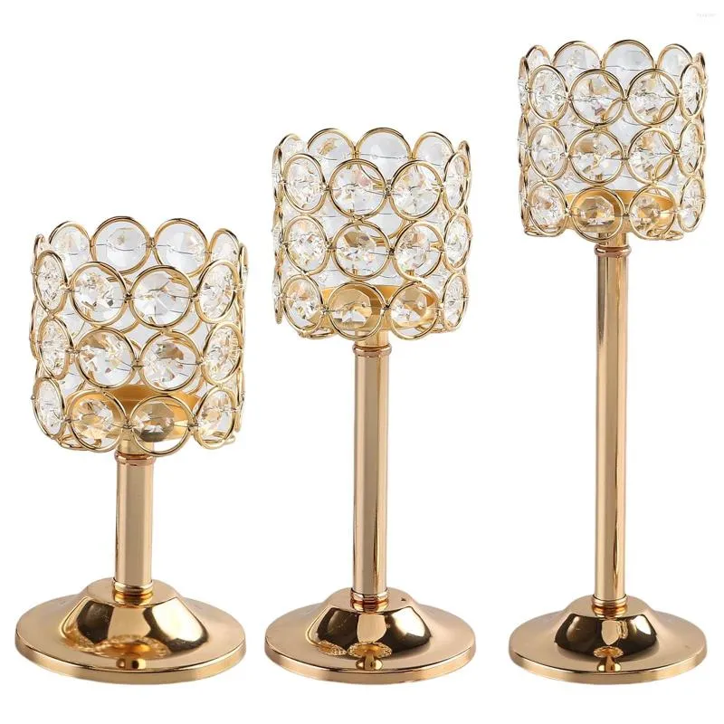 Candle Holders Crystal Holder Candlestick Votive Pillar Stand For Dining Room Decor