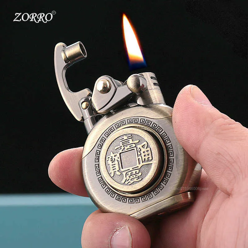 kerosene cigarette lighter ZOORO Retro Metal Kerosene Windproof Lighter Pure Copper Cigarette  Accessory from Dhgate Lighters