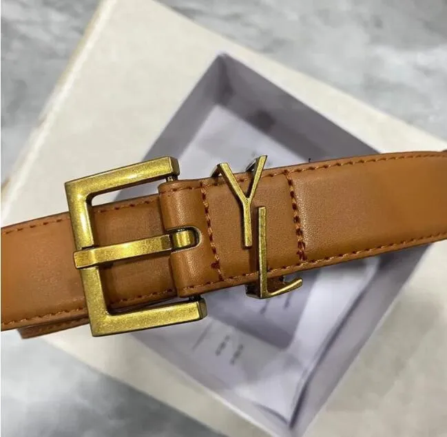 Bälten 2023 Designer Belt Fashion Smooth Belt Retro Design Tunna midjebälten för män Kvinnlig bredd 3 cm äkta Cowhide 3 Färg Valfritt HI