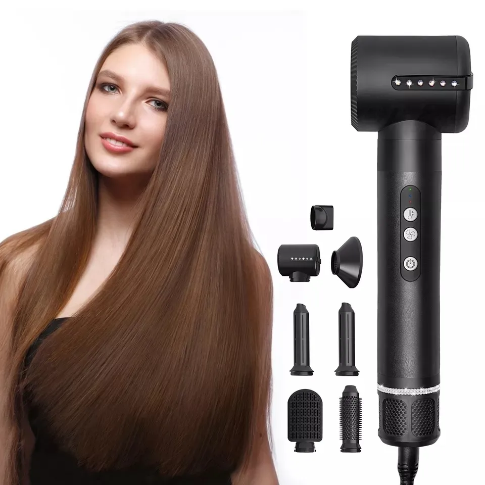Economize muito em Secador De Cabelo Escova Straightener Conjunto De Pincel  De Ar Quente Com Várias Cabeças: Pente De Secador De Cabelo Elétrico,