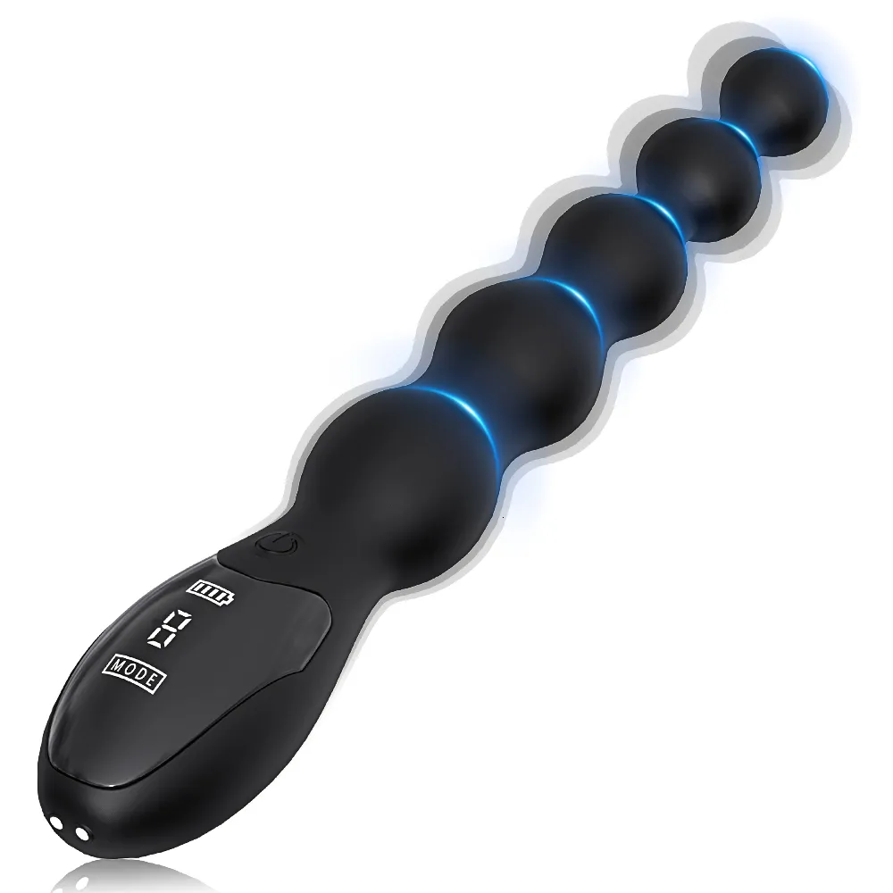 Anale speelgoed vibrerende kralen buttplug mannen vrouwen vibrator mannelijke prostaatstimulator ballen siliconen masturbator met led-scherm 230904