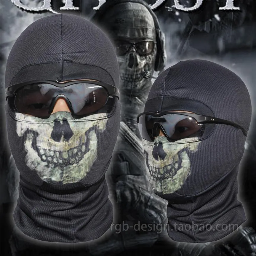 New Black Mask Ghost 6 Skull Balaclava Ski Hood Cycling Skateboard Warmer Full Face Ghost199l