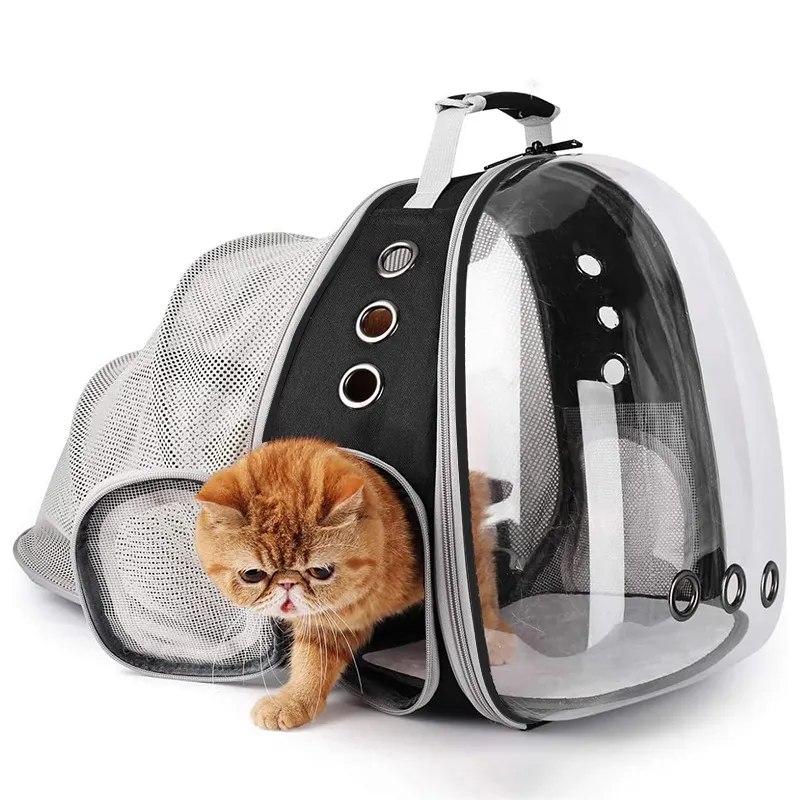 YUEXUAN Sac à dos de transport extensible avant pour chien et chat, peut supporter jusqu'à 20 lb, capsule spatiale avec fenêtre à bulles, sac à dos de transport pour animaux de compagnie pour grands chats gras et petits chiots