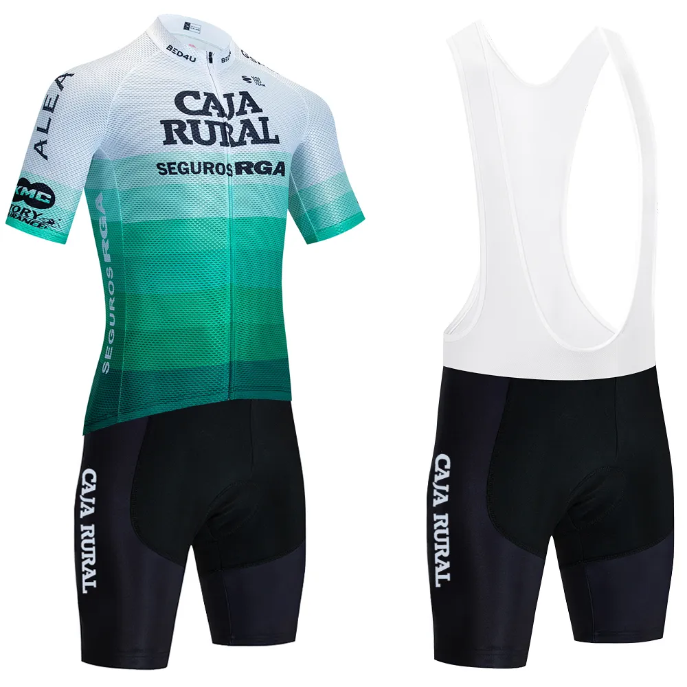 2024 CAJA RURAL Cycling Team Jersey Bike Shorts Set Men Women UAE TEAM Quick Dry Pro Ciclismo Maillot Jersey 20D Bibs pants Clothing
