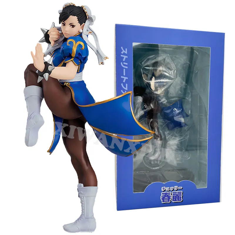 Finger Toys 18cm Street Fighter Chun Li Sexy Anime Girl Figure Pop -Up Parade Chun Li Battle Action Figur