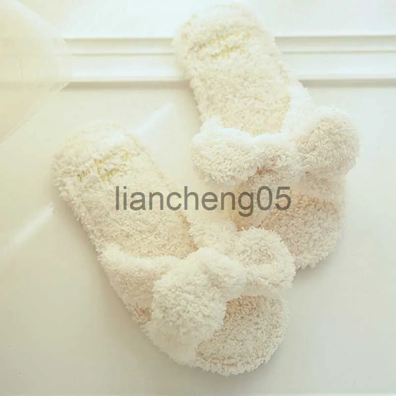 Slippers One Sies 36-38 Female Summer Big Bowknot Plus Indoor Floor Home Soft Sweet Wome 2colors Adult Guest Soes X0905