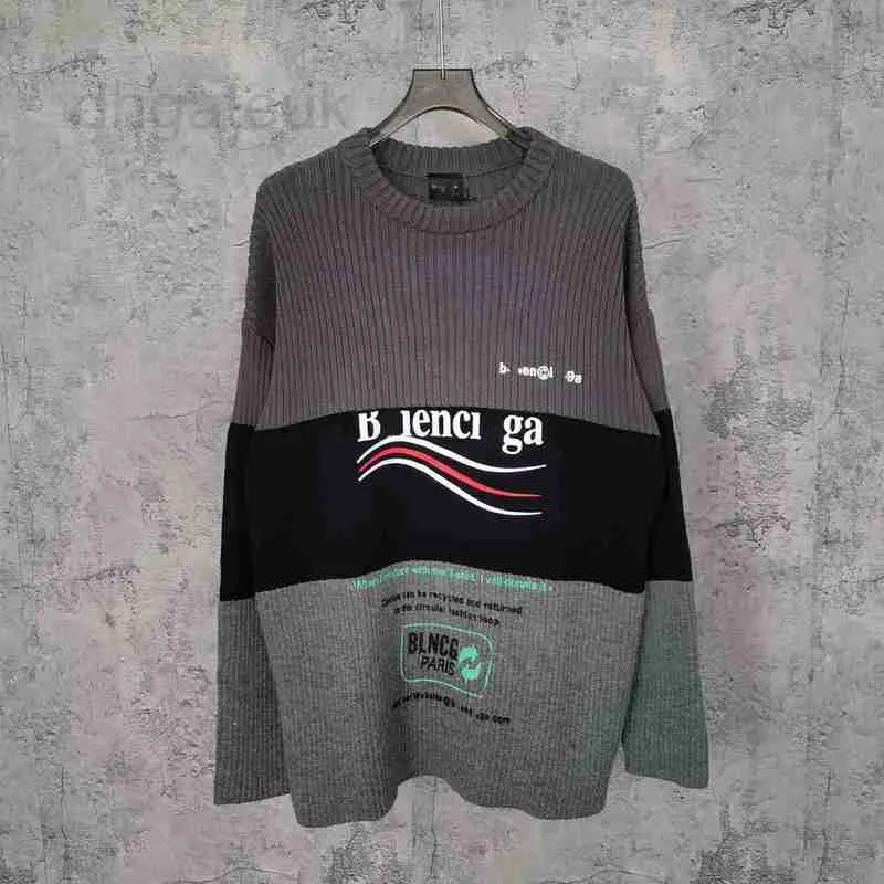 Men's Sweaters designer New environmentally friendly mailbox cola wave logo printed knitted sports wool sweater 7YE8