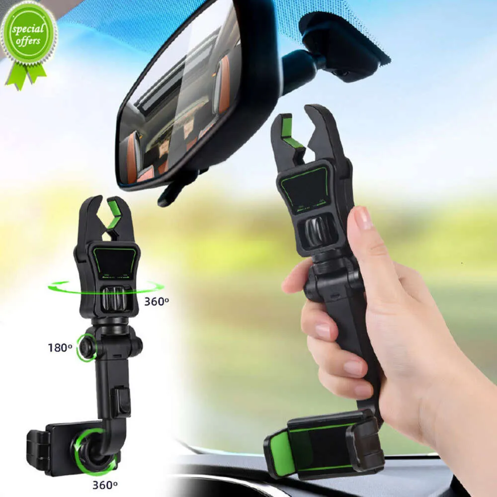 Nuovo supporto per telefono per auto Specchietto retrovisore multifunzionale girevole e retrattile Staffa per registratore di guida DVR/GPS universale