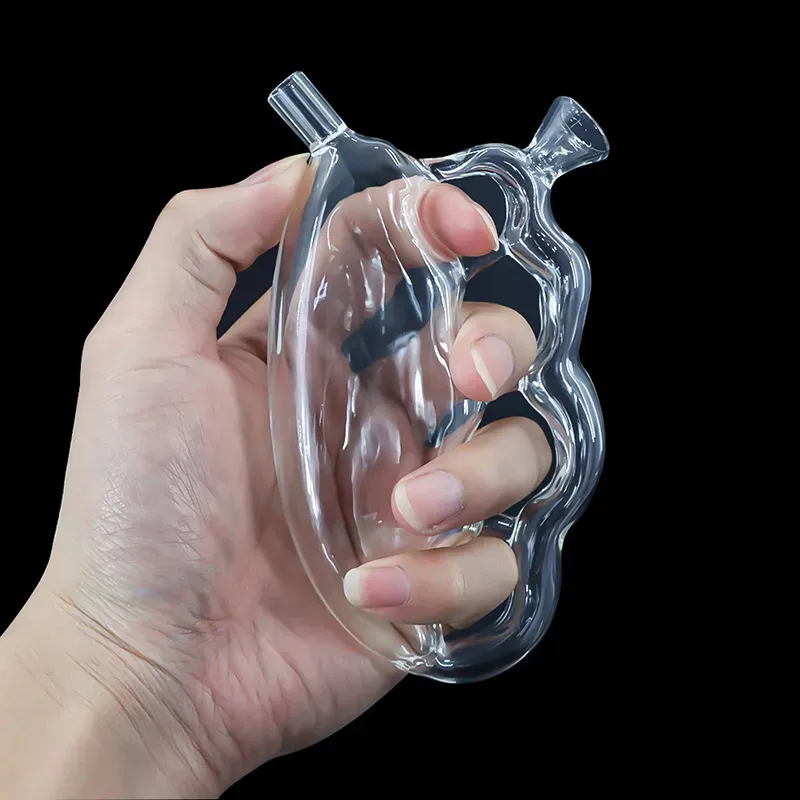 Glass Knuckles Smoking Pipe Water Bong Accessory For Tobacco Dry Herb Finger Holder Vaporizer