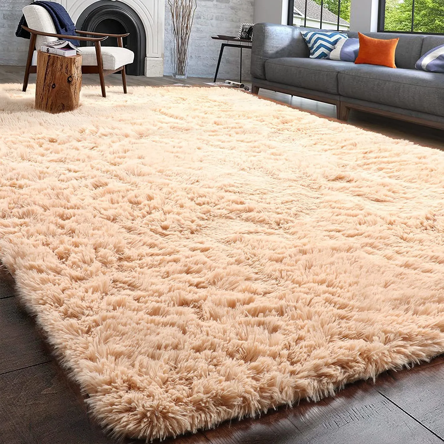 Dywany miękki kudłaty dywan salon puszyste dzieci dywaniki duży beżowy pluszowy obszar dywany dla sypialni dzieci nowoczesne wystrój domu 230905