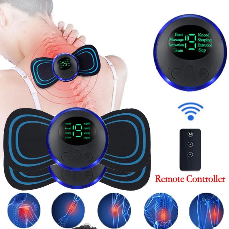 Masajeador de cuello Pillowws Pantalla LCD Masajeador eléctrico inteligente Recargable EMS Parche de masaje de vértebra cervical para relajación muscular Alivio del dolor 230904