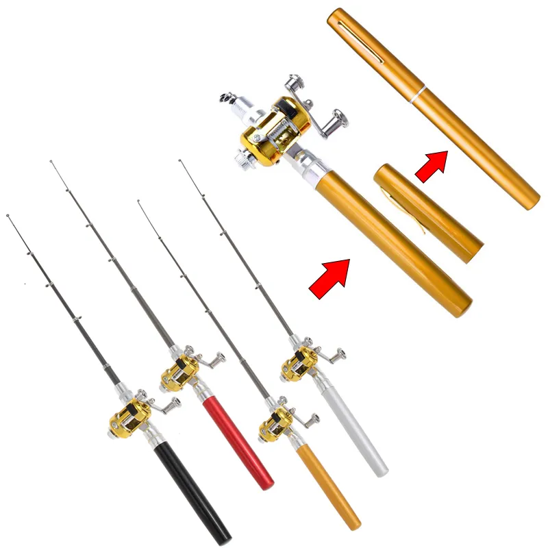 Boat Fishing Rods Mini Pocket Fish Pen Telescopic Rod Pole Reel Combos Aluminum Alloy Fits Glove Box Briefcase Backpack 230904