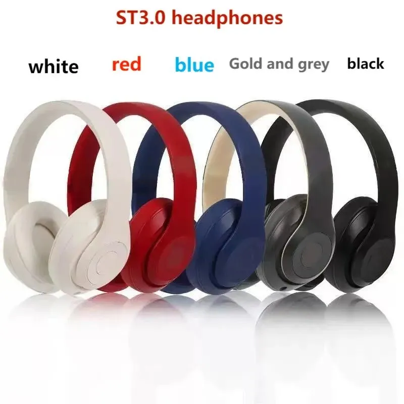 Headsets 3 écouteurs sans fil Elecphones ST3.0 Bluetooth Annulation du casque Beat Sports Headset Headless Mic Mic Caser Gamer Stéréo pliable 55