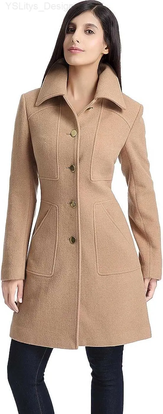 Women s Wool Blends BGSD Women s Elizabeth Wool Walking Coat Regular and Plus and Small L230905