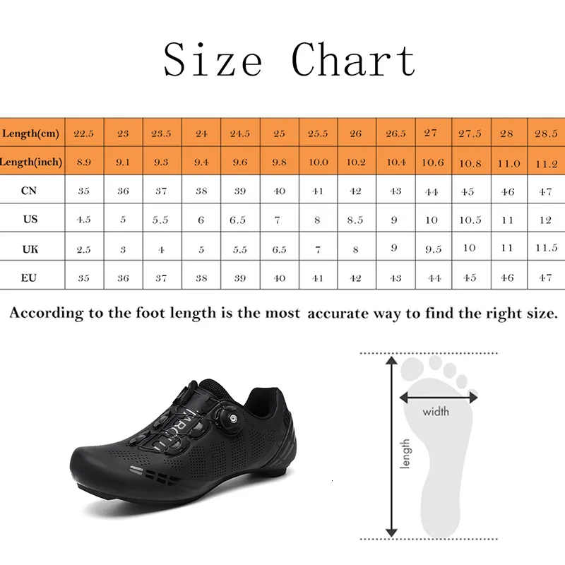 Road bike shoe store size chart