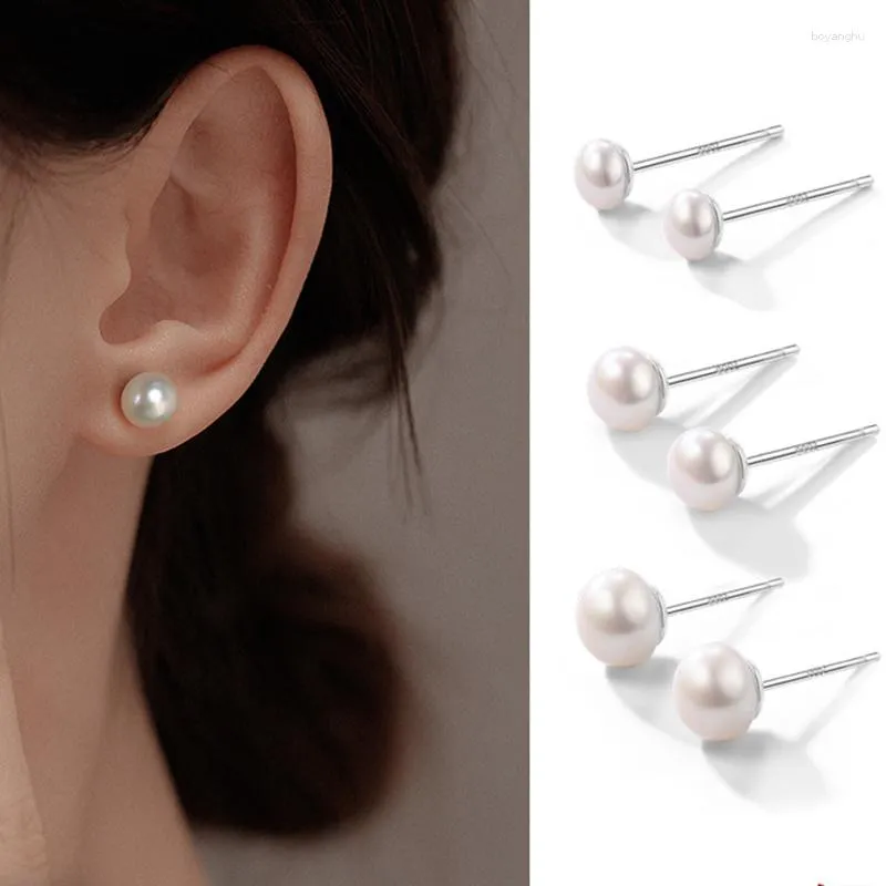 Stud Earrings 8mm White Simulated Pearl For Women Girls Earring Jewelry On Ear Ball Pearls Bijouteria Brincos